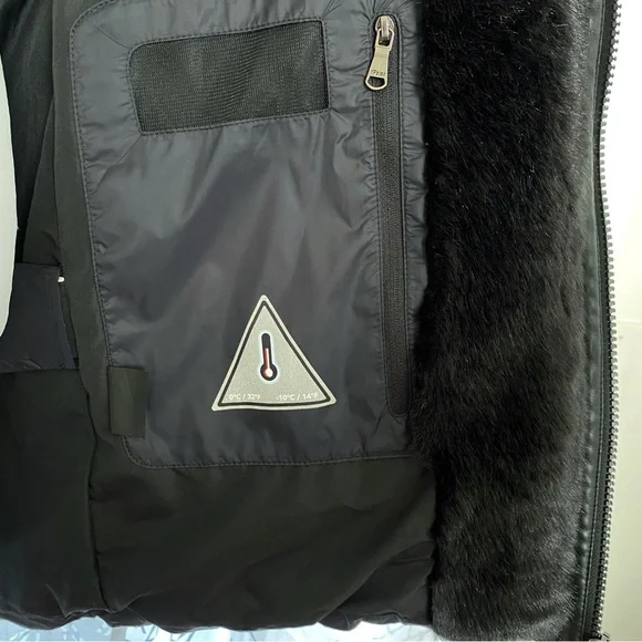 PAJAR CANADA cece black faux fur lined hood zip up long down feather jacket - Picture 8 of 13